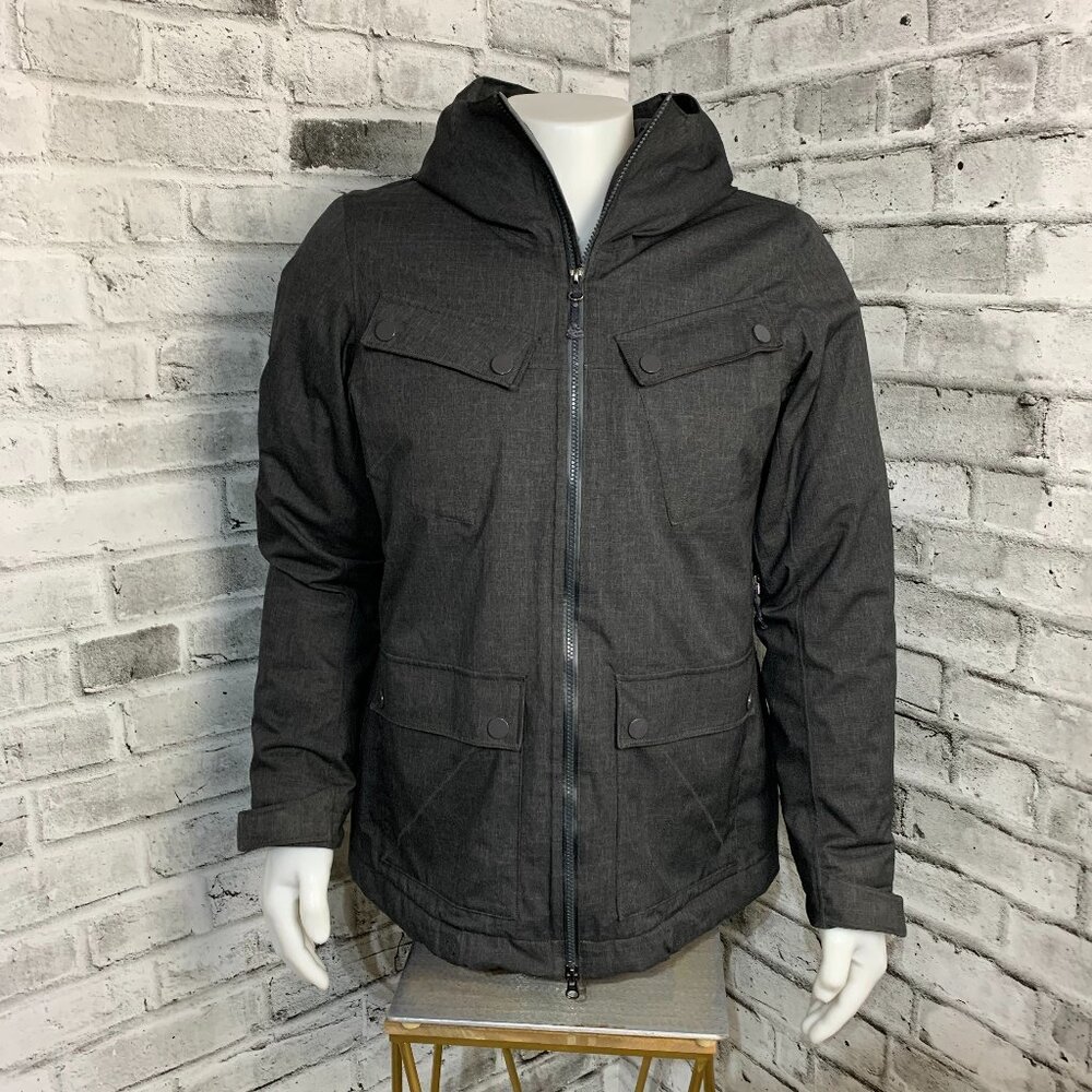 MEC Recco Ski Snowboarding Jacket Winter Coat Womens L Charcoal Full Zip Hooded